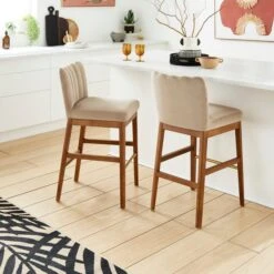 Delilah Bar Stool, Velvet -Furniture Store 30891294 alt01