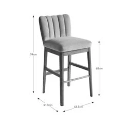 Delilah Bar Stool, Velvet -Furniture Store 30891294 alt09