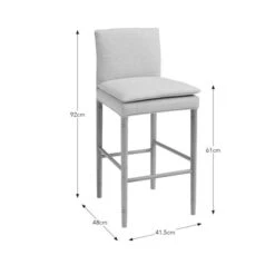 Churchgate Walcote Bar Stool, Herringbone Fabric -Furniture Store 30891386 alt09