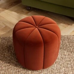 Pumpkin Velvet Footstool -Furniture Store 30891422 alt02
