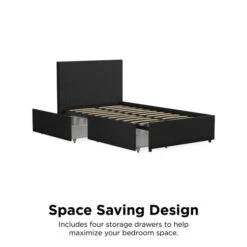 Novogratz Kelly 2 Drawer Bed, Linen -Furniture Store 30892340 alt05