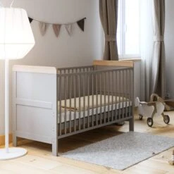 Little Acorns Classic Oak Effect Cot Bed -Furniture Store 30892436