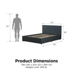 Novogratz Kelly 4 Drawer Bed, Linen -Furniture Store 30892441 alt09