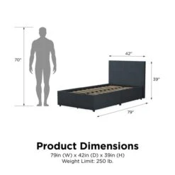 Novogratz Kelly 2 Drawer Bed, Linen -Furniture Store 30892443 alt09