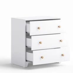 Little Acorns Classic Oak Effect Cot Bed And 3 Drawer Chest Nursery Set -Furniture Store 30892457 alt05