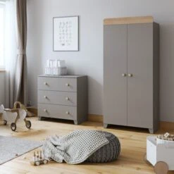 Little Acorns Classic Oak Effect 3 Drawer Chest And Wardrobe Nursery Set -Furniture Store 30892461 alt05
