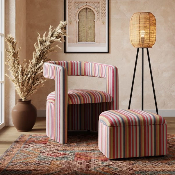 Tallie Woven Multi Stripe Occasional Chair 2 Tallie Woven Multi Stripe Occasional Chair - Image 2