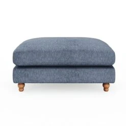 Martha Slub Faux Linen Footstool -Furniture Store 30892917 alt07
