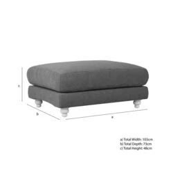 Martha Slub Faux Linen Footstool -Furniture Store 30892917 alt09