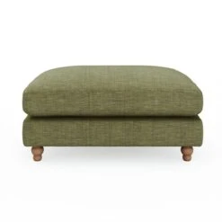 Martha Slub Faux Linen Footstool -Furniture Store 30892925 alt07