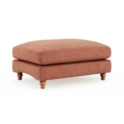 Martha Slub Faux Linen Footstool -Furniture Store 30892933 alt06