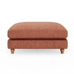 Martha Slub Faux Linen Footstool -Furniture Store 30892933 alt07
