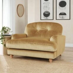 Martha Vintage Velvet Snuggle Chair -Furniture Store 30892934