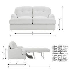 Martha Vintage Velvet 2 Seater Sofa Bed -Furniture Store 30892938 alt09