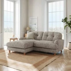 Martha Chunky Chenille Corner Chaise Sofa -Furniture Store 30892979