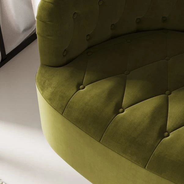 Elena Buttoned Swivel Chair 3 Elena Buttoned Swivel Chair - Image 3