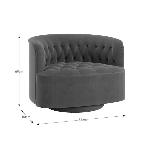 Elena Buttoned Swivel Chair 9 Elena Buttoned Swivel Chair - Image 9