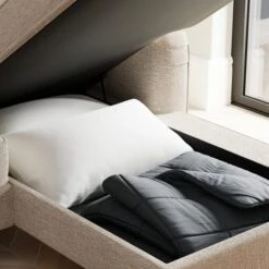 Beatrice Textured Weave Corner Storage Sofa Bed -Furniture Store 30893237 alt02