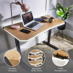 XR Living Oka Office Desk With LED Lights And Wireless Charging -Furniture Store 30895059