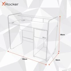 X Rocker Electra Desk With Wireless Charging And LED Lights -Furniture Store 30895065 alt09