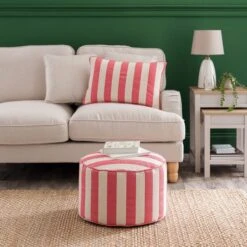 Beatrice Stripe Pouffe -Furniture Store 30897064
