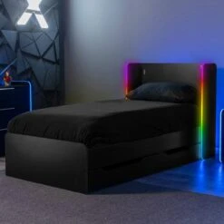 X Rocker Electra Gaming Bed Frame With Underbed Storage Drawers And LED Lights -Furniture Store 30897198