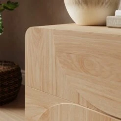 Aldo 2 Drawer Bedside Table, Light Oak -Furniture Store 30897613 alt03