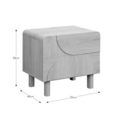 Aldo 2 Drawer Bedside Table, Light Oak -Furniture Store 30897613 alt09
