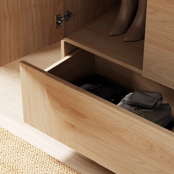 Aldo Double Wardrobe, Light Oak 3 Aldo Double Wardrobe, Light Oak - Image 3