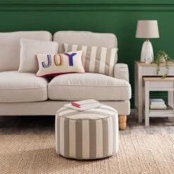 Beatrice Stripe Pouffe -Furniture Store 30897833
