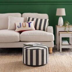 Beatrice Stripe Pouffe -Furniture Store 30897898