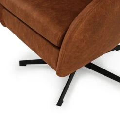 Kuvert Faux Leather Swivel Chair, Tan -Furniture Store 30899583 alt05