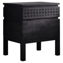 Baytown Boutique Bedside 2 Drawer Chest, Black -Furniture Store 30899762 alt03