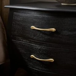 Keiko 2 Drawer Bedside Table, Black Mango Wood -Furniture Store 30901471 alt03