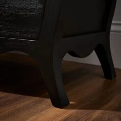 Keiko 2 Drawer Bedside Table, Black Mango Wood -Furniture Store 30901471 alt04