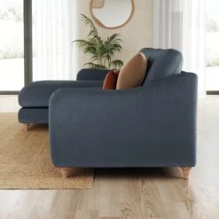 Hattie Matte Plush Velvet Corner Chaise Sofa -Furniture Store 30901822 alt01