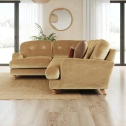 Martha Vintage Velvet Full Corner Sofa -Furniture Store 30901847 alt01