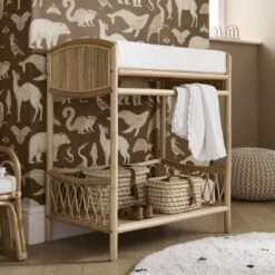 CuddleCo Aria Wave Rattan Changer With Hanging Rail