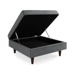 Zoe Square Velvet Footstool With Storage -Furniture Store 30904057 alt06