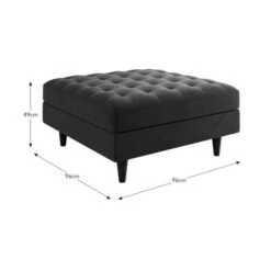 Zoe Square Velvet Footstool With Storage -Furniture Store 30904058 alt09
