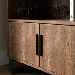 Freddie Low Bookcase, Rustic Wood Effect -Furniture Store 30904866 alt03