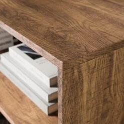 Freddie Low Bookcase, Rustic Wood Effect -Furniture Store 30904866 alt05