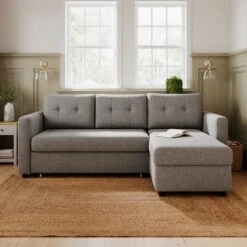 Barker Flatweave Trundle Corner Chaise Sofa Bed -Furniture Store 30904958
