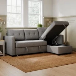 Barker Flatweave Trundle Corner Chaise Sofa Bed -Furniture Store 30904958 alt02