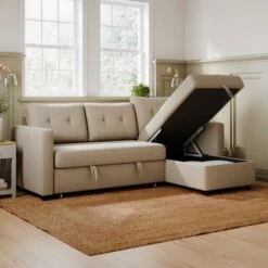 Barker Flatweave Trundle Corner Chaise Sofa Bed -Furniture Store 30904959 alt02