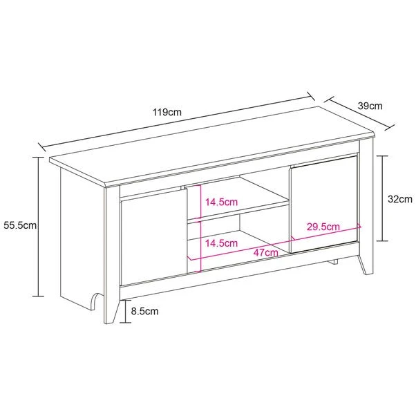 Harlow TV Cabinet For TVs Up To 50", Black 7 Harlow TV Cabinet For TVs Up To 50", Black - Image 7