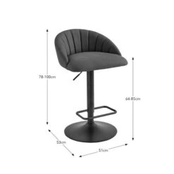 Lowen Adjustable Bar Stool, Faux Leather -Furniture Store 30907959 alt09
