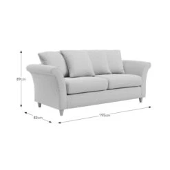 Dixie 3 Seater Sofa, Soft Texture Fabric -Furniture Store 30909282 alt09