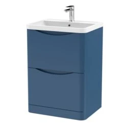 Lunar Floor Standing 2 Drawer Vanity Unit With Polymarble Basin -Furniture Store 30910147