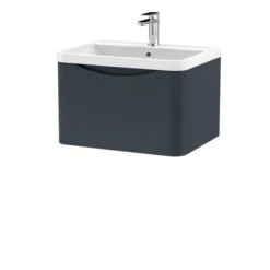 Lunar Wall Mounted 1 Drawer Vanity Unit With Polymarble Basin -Furniture Store 30910237